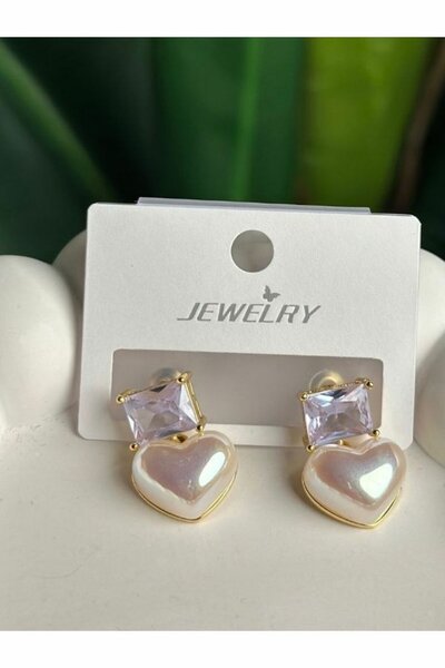 Heart shaped pearl earrings