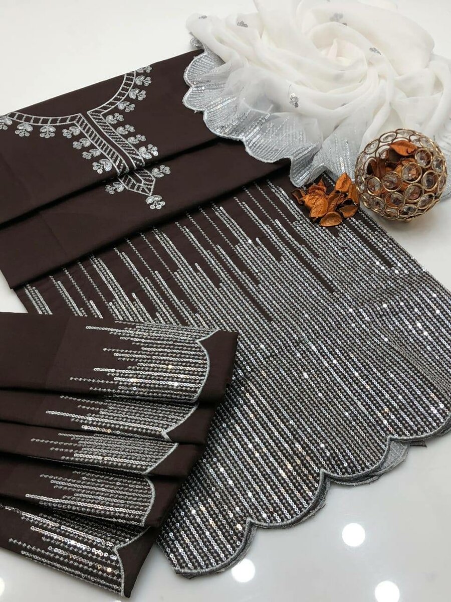 Cotton lawn 3mm& sequins work dc free