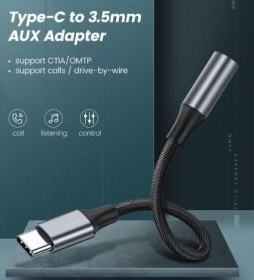 USB-C to 3.5mm Jack Adapter Cable, Headphone connecter