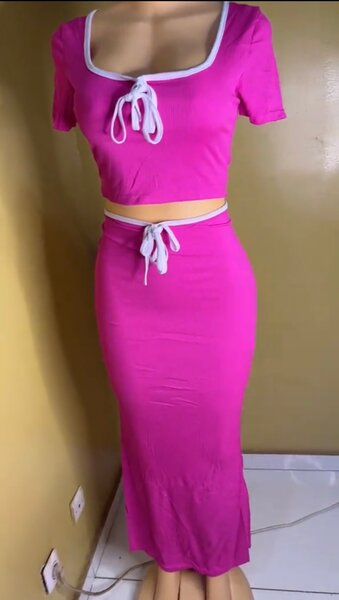 Robe deux pièces rose élégante