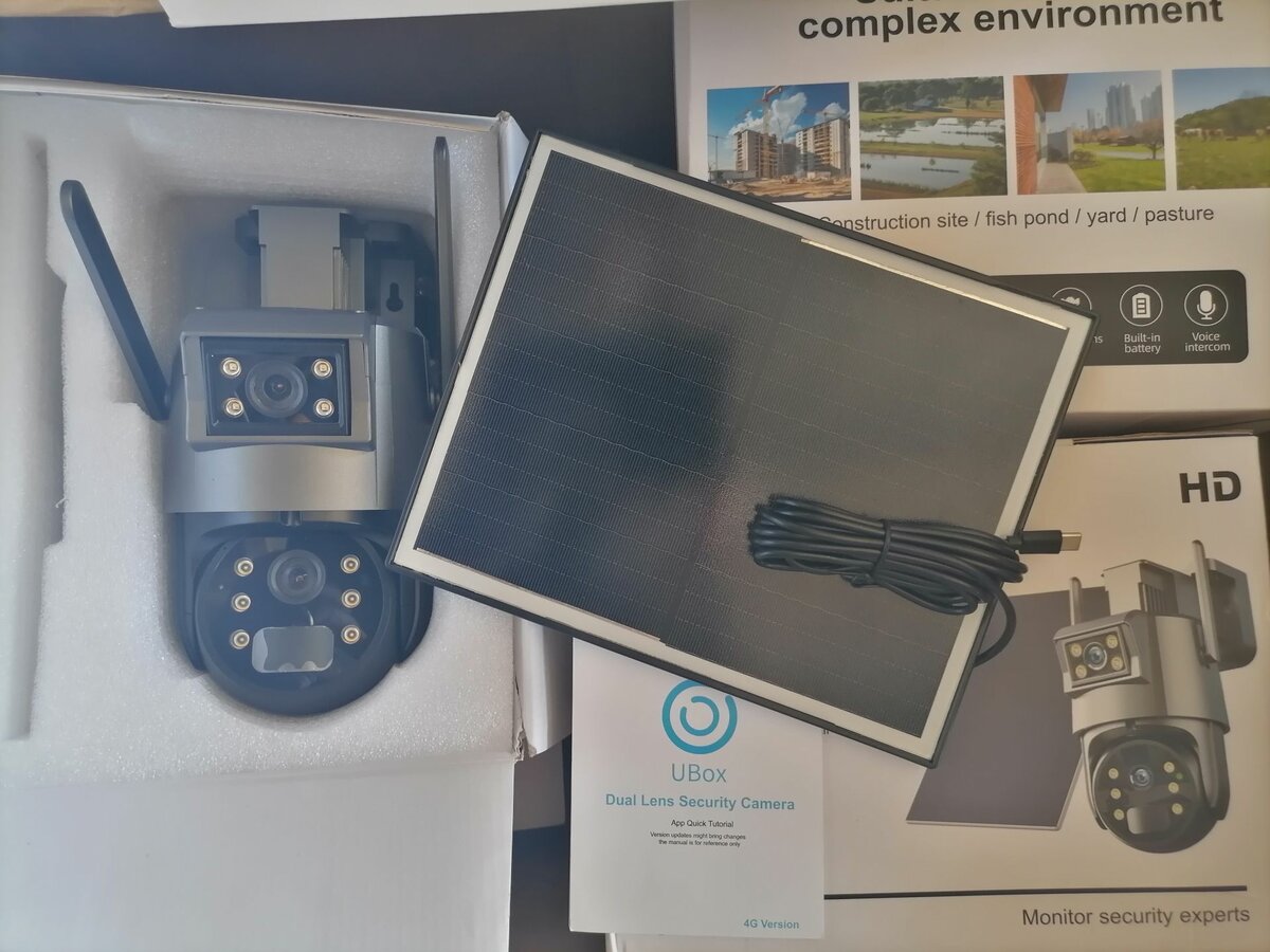 Dual Lens Ptz Ubox Solar power Cctv