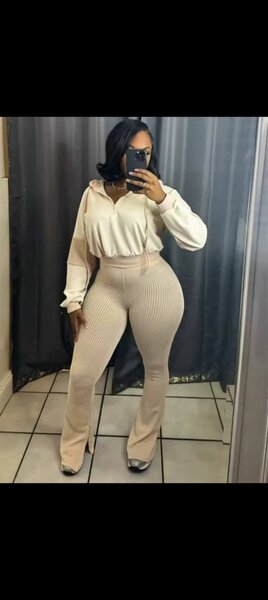 Pantalon tricoté taille haute