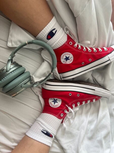 Baskets montantes rouges Converse
