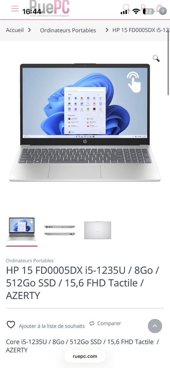 HP 15 i5 Ordinateur Portable Tactile