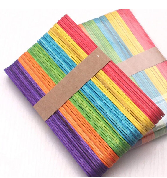 Bâtons colorés en bois pour bricolage