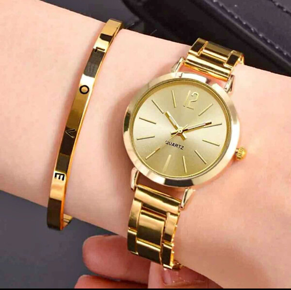 Montre Femme Dorée Élégante