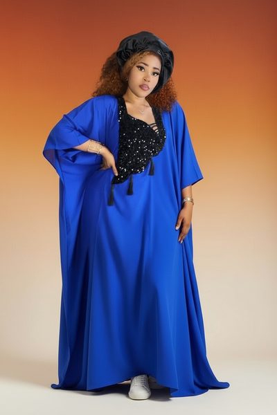 Robe Caftan Bleu Élégante