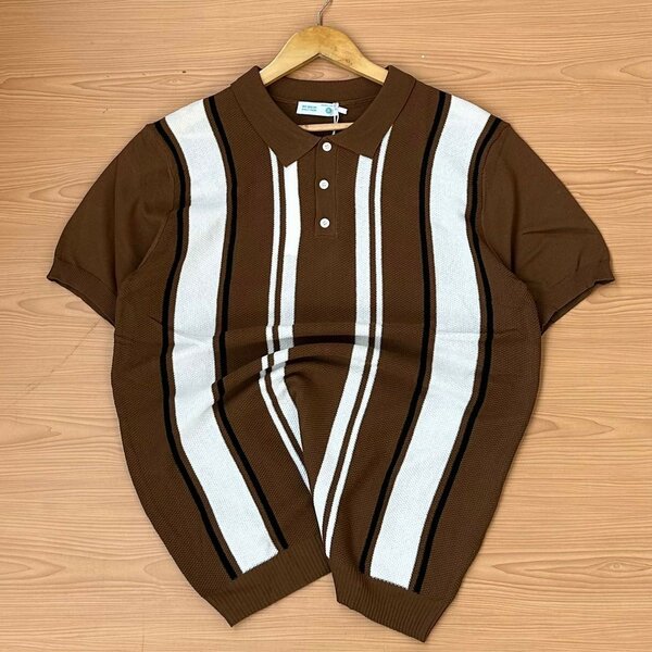 Regular Fit Textured-Knit Polo Shirt