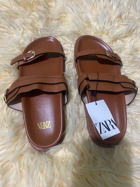 Zara brown slippers