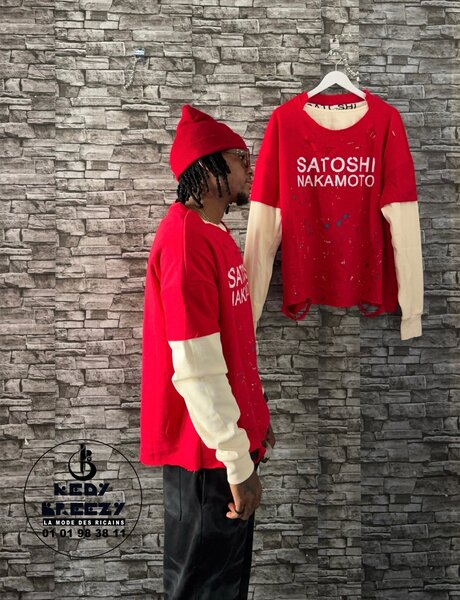 T-shirt Satoshi Nakamoto Rouge