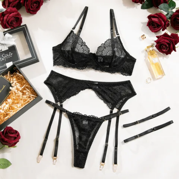 Ensemble lingerie dentelle noire