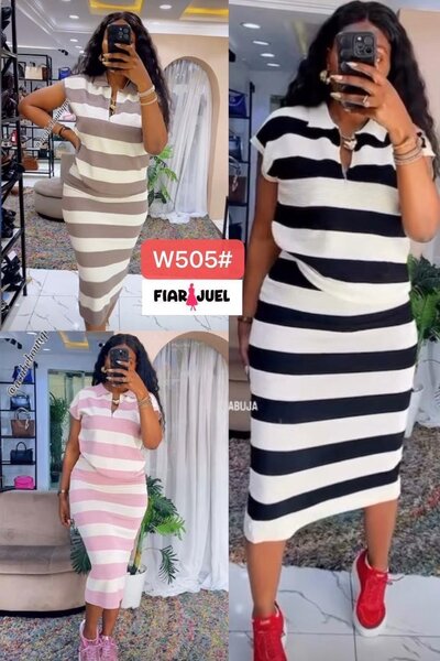 Robe rayée polo femme élégante