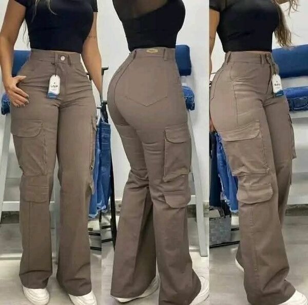 Pantalon cargo taille haute