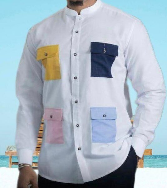 Chemise à poches colorées