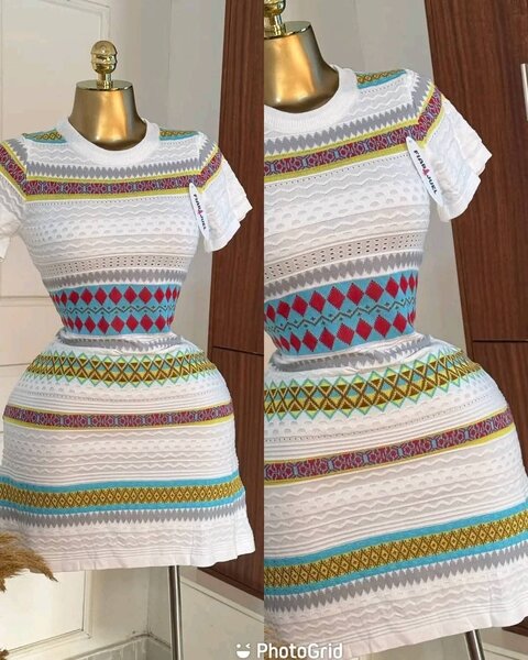 Robe en tricot colorée