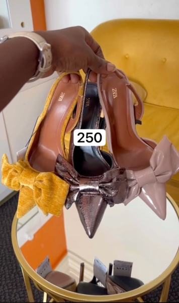 Zara patent leather shoes bow 