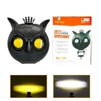 1-PCS of OWL King LED Long Range Plastic Body Metal Frame Metal Mount 4 Function OWL Mini Driving Light Dual Colour White Yellow Flasher 30watt
