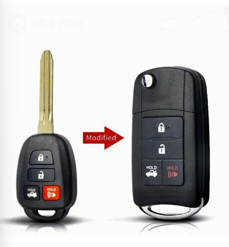 4 Button Modified Flip Folding Remote Key Shell For TOYOTA