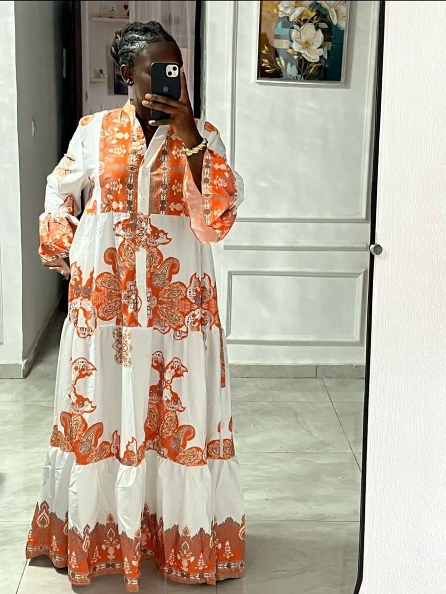 Robe longue bohème imprimée