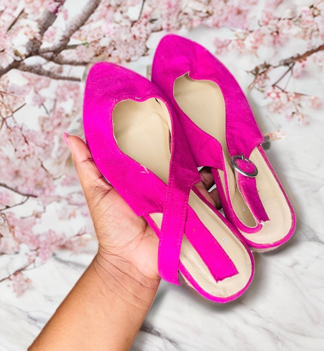 Pink Fling Back Sandals