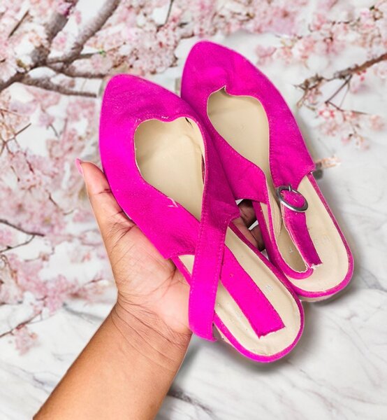 Pink Fling Back Sandals