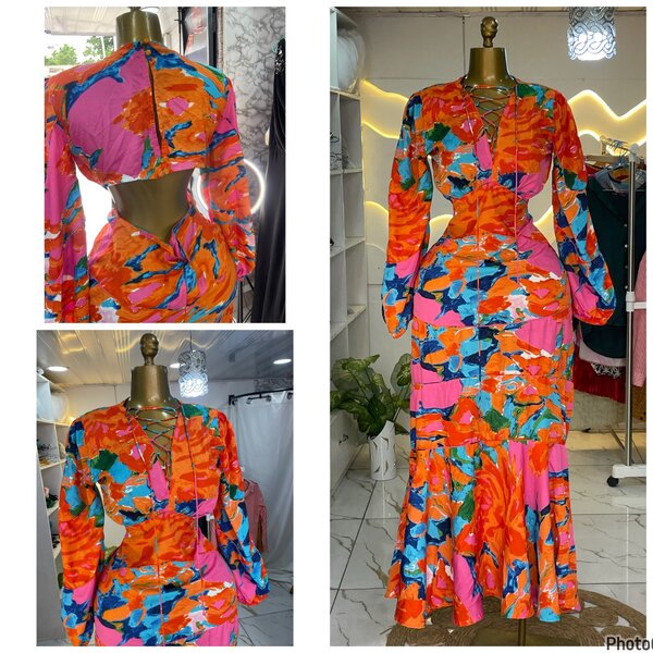 Robe longue à imprimé floral vibrant