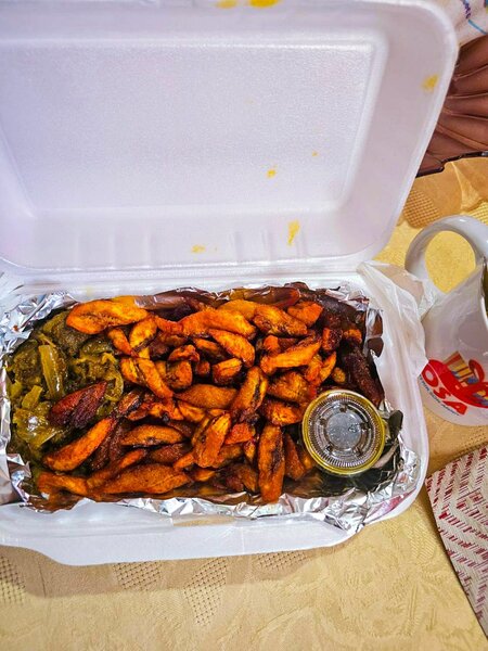 Alloco +  boulettes de viande