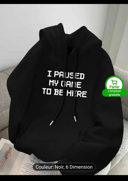 Sweat à capuche gamer noir