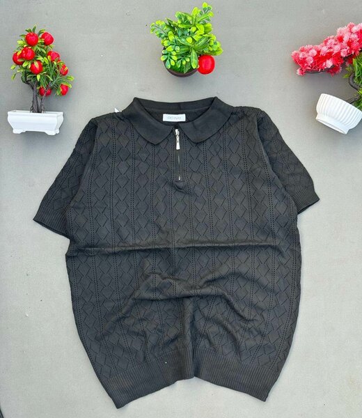 Pull tricoté à col polo