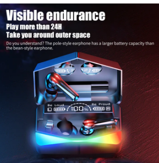 M28 Wireless Earphones Game Music Dual Modes Noise Canceling Ear Buds Power Display Sport Headset For Cell Phone Gaming Computer
