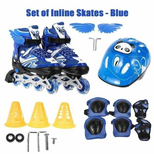 Adjustable Size Children Roller Skates 4 Wheels Flashing Rol