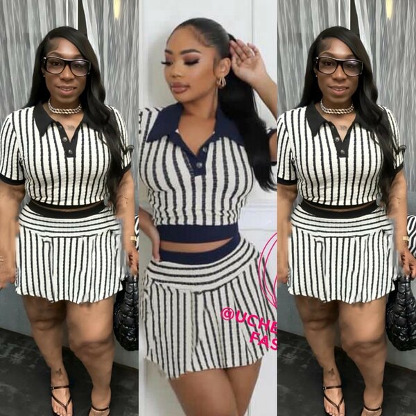 Ensemble Rayé Chic Femme