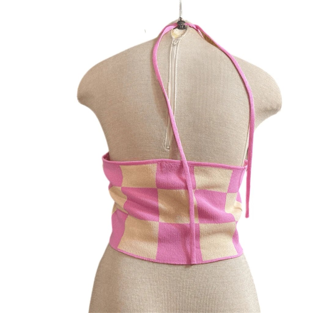 Checkered Print Crop Top