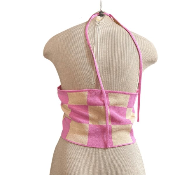 Checkered Print Crop Top