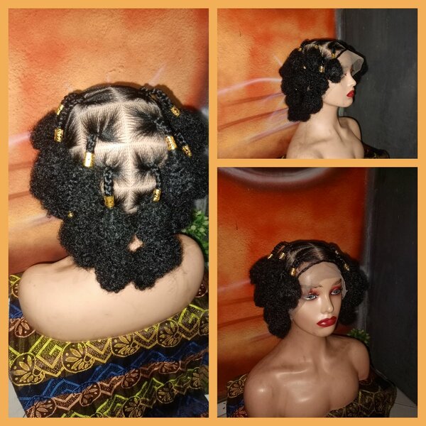 Perruque tresse pompon