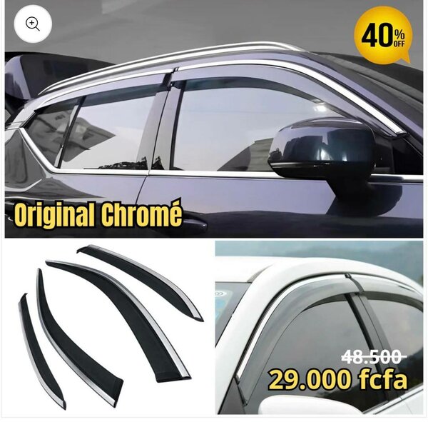 Déflecteurs de Vent Voiture Chromés