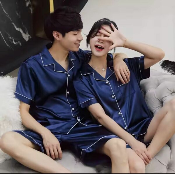 Piyama Couleur Unie Satinée