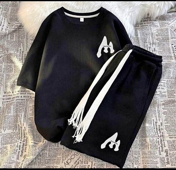 Ensemble casual noir unisexe