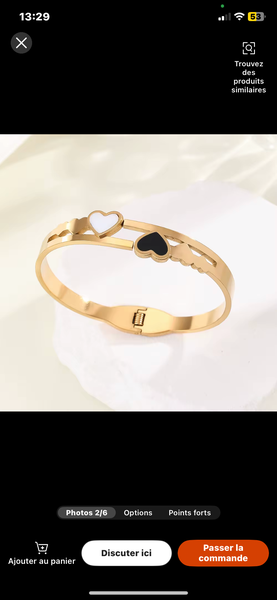 Bracelet en acier doré élégant