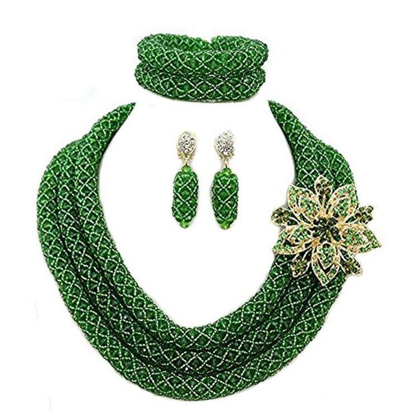 Collier et Boucles d'Oreilles Émeraude