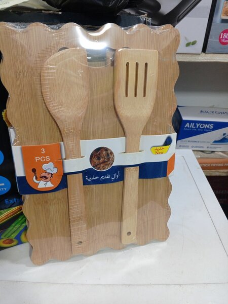 Wooden chopping board and laddles