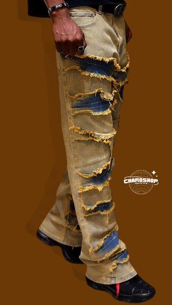 Jean cargo déchiré pour homme