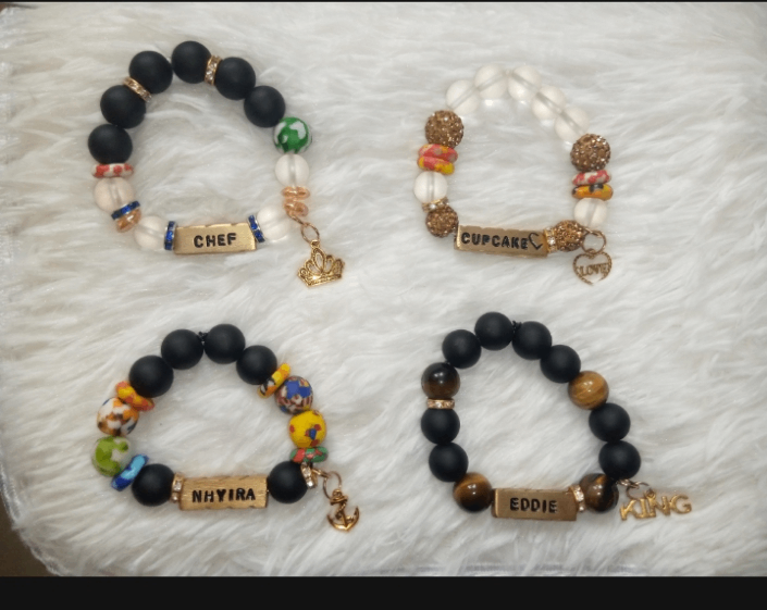 Customized Beaded Tissue Box and Customized Bracelets