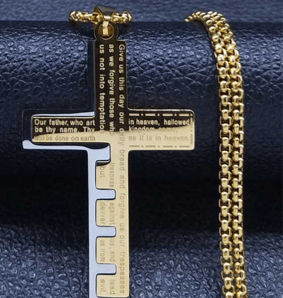 Pendentif croix en acier inoxydable