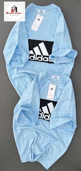 T-shirt bleu Adidas unisexe