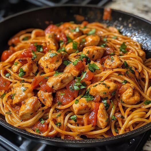 Spaghetti au Poulet Épicé