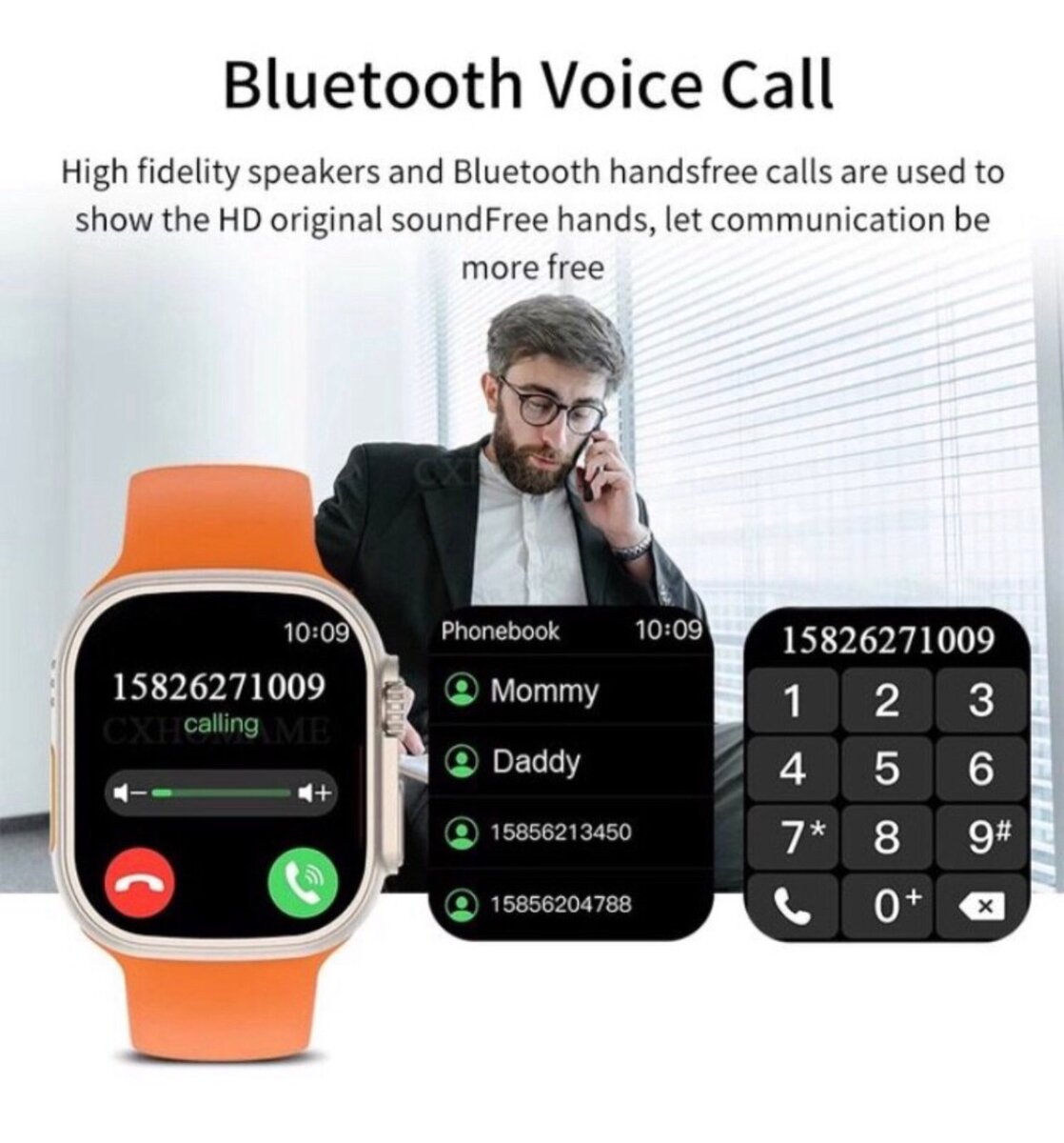 Smart Watch T800 Ultra orange