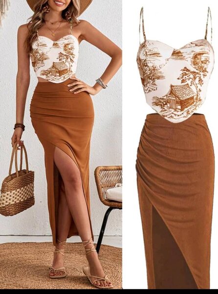 Robe longue boho chic à fente