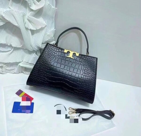 Tory Burch Eleanor Croc Embossed Leather