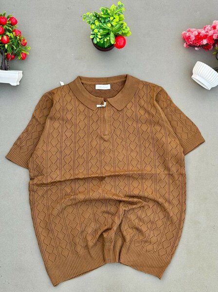 Pull tricoté à col polo